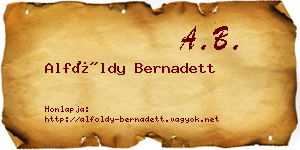 Alföldy Bernadett névjegykártya